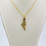 Palestine Kufiya Gold Pendant with Stones