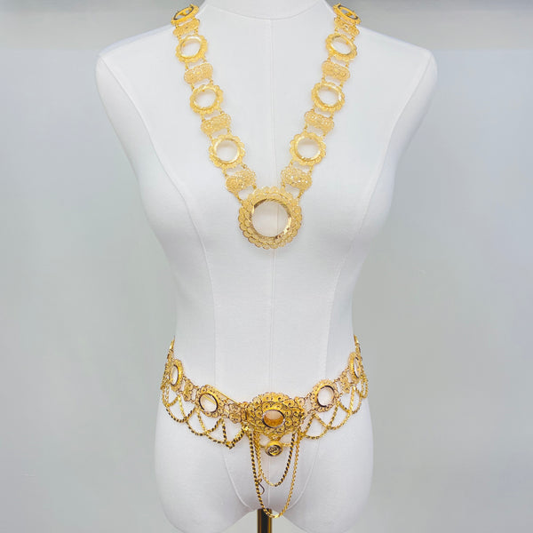 Gold Klada Necklace & Belt Set