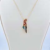 Natural Stone Palestine Gold Necklace