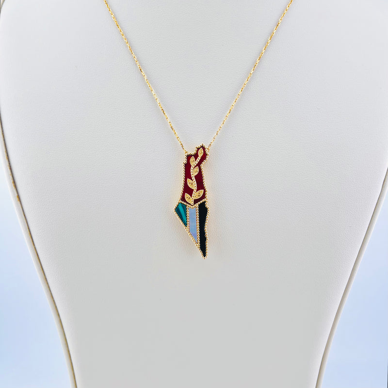 Natural Stone Palestine Gold Necklace