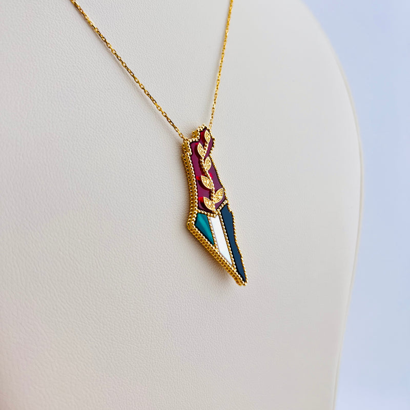 Natural Stone Palestine Gold Necklace
