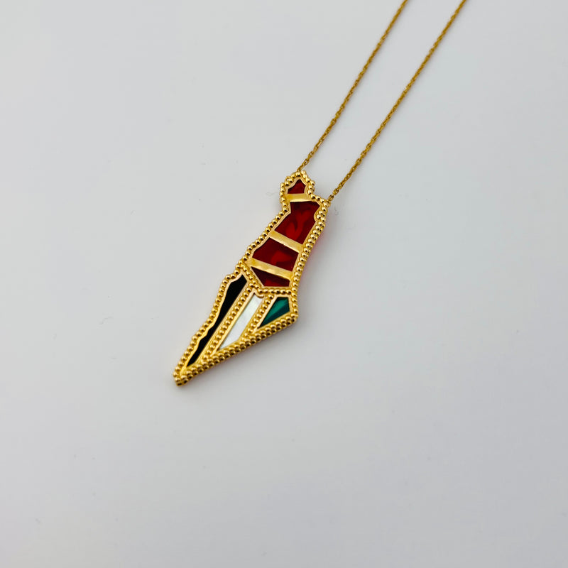 Natural Stone Palestine Gold Necklace