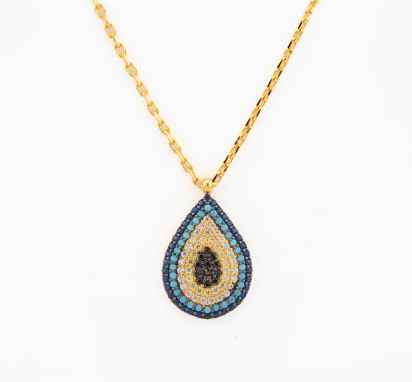 21k Dubai Gold Necklace with Turquoise Stones