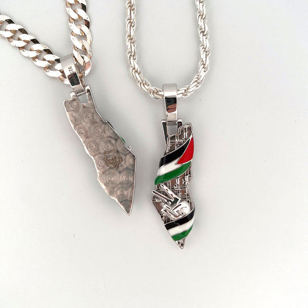 Silver Palestine Charm