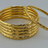 Size MEDIUM I 21K Yellow Gold Bangles Set of 6 I 63.82 grams I 199282