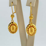 21k Gold Rose Bead Earrings 7.49 grams | 204645