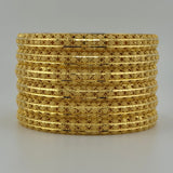 21K Yellow Gold Filagree Bangles – Set of 6 | 91.52 g | Size Small (Model 199668)