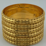 21K Yellow Gold Filagree Bangles – Set of 6 | 91.52 g | Size Small (Model 199668)
