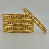 21K Yellow Gold Filagree Bangles – Set of 6 | 91.52 g | Size Small (Model 199668)