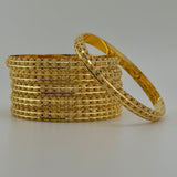 21K Yellow Gold Filagree Bangles – Set of 6 | 91.52 g | Size Small (Model 199668)