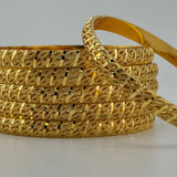 21K Yellow Gold Floral Bangles – Set of 6 | 92.10 g | Size Large (Model 199674)