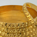 21K Yellow Gold Floral Bangles – Set of 6 | 92.10 g | Size Large (Model 199674)