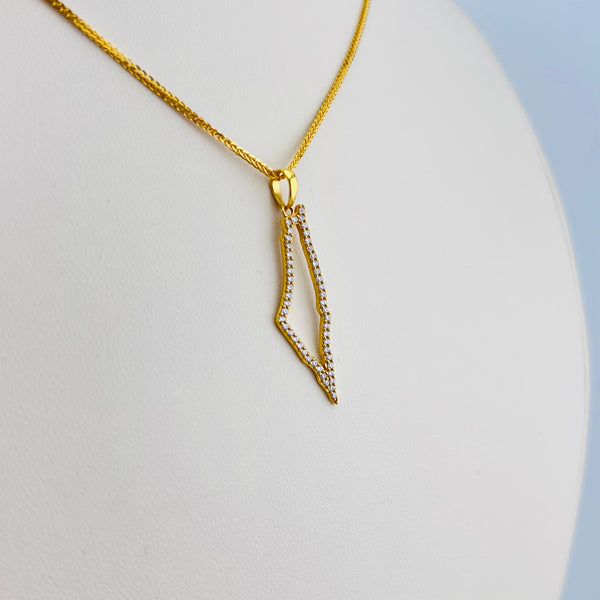 21K Modern Palestine Map Pendant