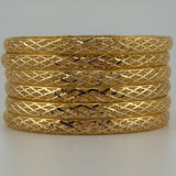 21K Yellow Gold Diamond Cut Bangles – Set of 6 | 42.51 g | Size Medium (Model 199735)
