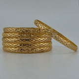 21K Yellow Gold Diamond Cut Bangles – Set of 6 | 42.51 g | Size Medium (Model 199735)