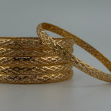 21K Yellow Gold Diamond Cut Bangles – Set of 6 | 42.51 g | Size Medium (Model 199735)