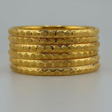 21K Yellow Gold Traditional Bangles – Set of 6 | 64.68 g | Size Medium (Model 199737)