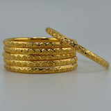 21K Yellow Gold Traditional Bangles – Set of 6 | 64.68 g | Size Medium (Model 199737)