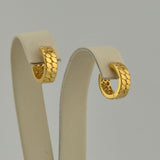 Textured Gold Hoop Earrings 3.63 grams | 199589