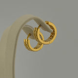 Textured Gold Hoop Earrings 3.63 grams | 199589