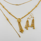 21k Gold Rose Bead Set Dropdown 38.65 grams | 205172