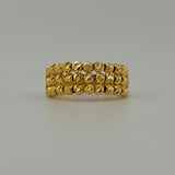 Three Row Faceted Bead Gold Ring 4.68g | 200105