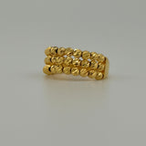 Three Row Faceted Bead Gold Ring 4.68g | 200105