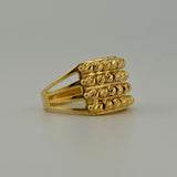 Four Row Faceted Bead Gold Ring 7.21 grams | 200106
