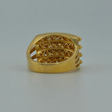 Four Row Faceted Bead Gold Ring 7.21 grams | 200106