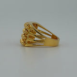 Four Row Faceted Bead Gold Ring 7.21 grams | 200106