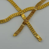 Structured Ribbed Gold Statement Necklace 26.83 grams | 199460