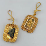 21k Gold Flower Rose Floral Earrings 13.63 grams | 205174