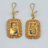 21k Gold Flower Rose Floral Earrings 13.63 grams | 205174