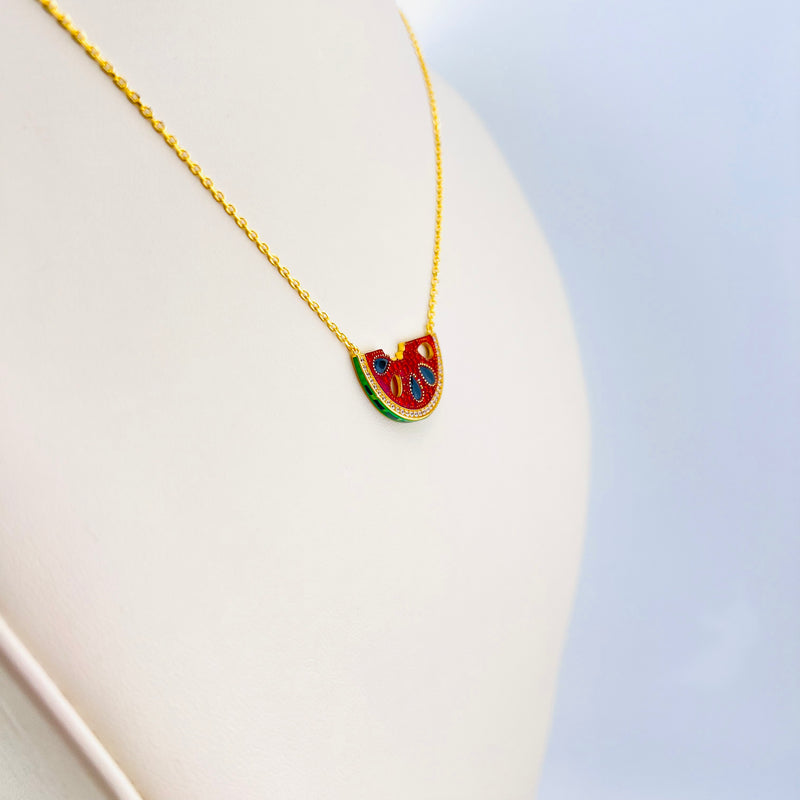 Watermelon Gold Necklace