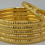 21K Yellow Gold Modern Bangles – Set of 6 | 60.21 g | Size LARGE (Model 200256)