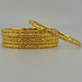 21K Textured Stackable Bangles – Set of 6 | 40.27 g | Size LARGE (Model 200274)
