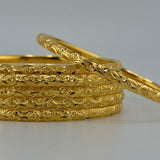 21K Textured Stackable Bangles – Set of 6 | 40.27 g | Size LARGE (Model 200274)