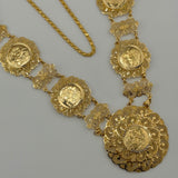 Klada Lira Coin Statement Necklace 119.09 grams | 200322