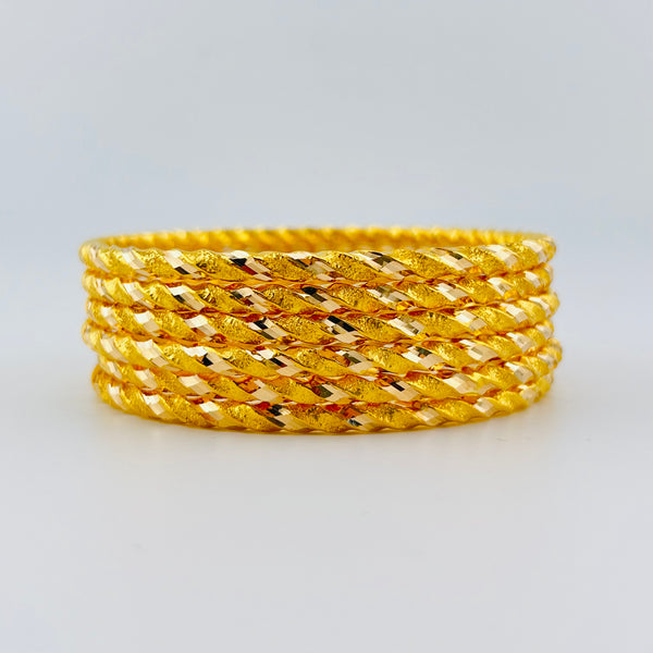 Dubai Rope Twist Gold Bangles