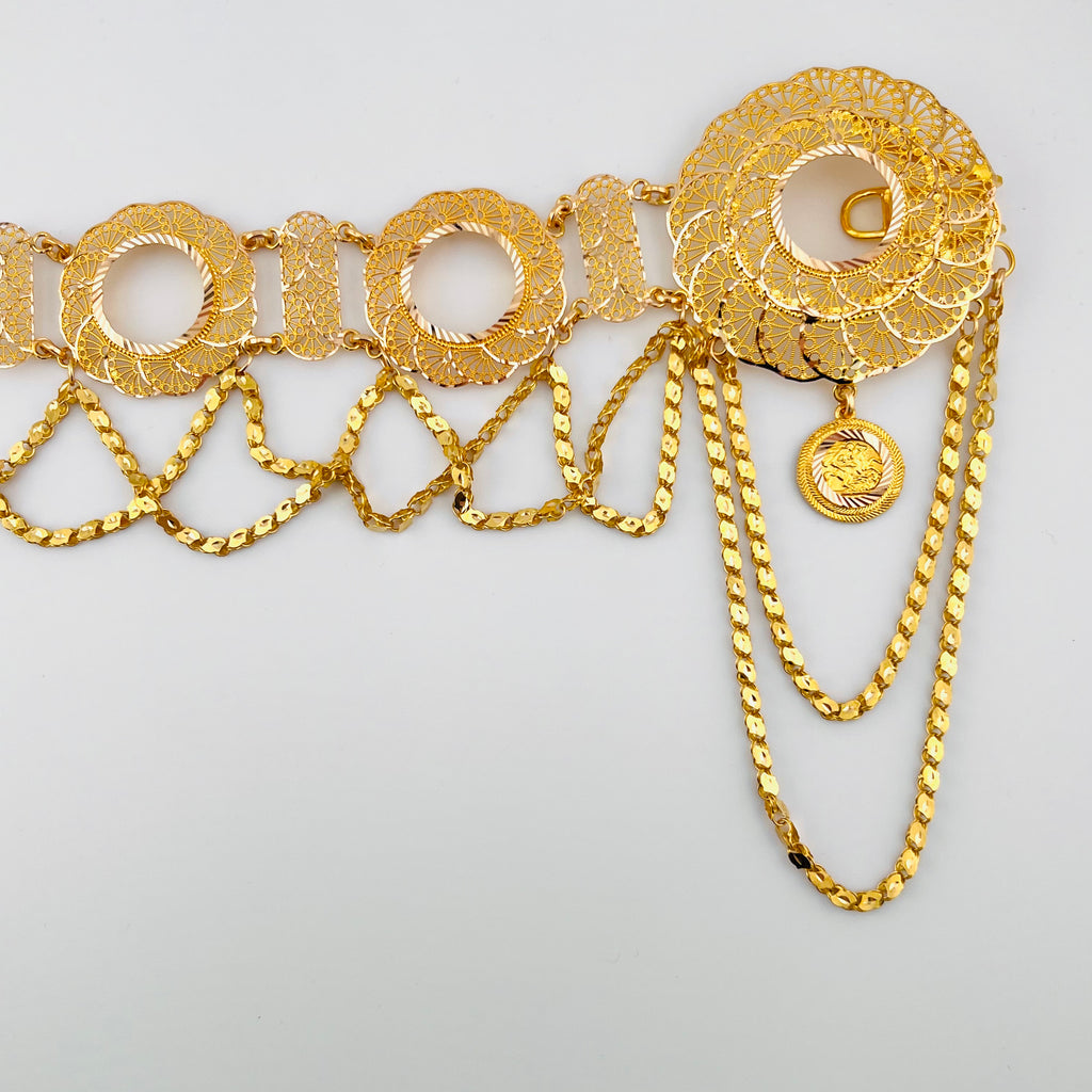 Klada Belt Coin Frame Gold – Sharif 24k Jewelers