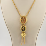 21k Gold 3 Level Rose Flower Necklace 38.24 grams | 205528