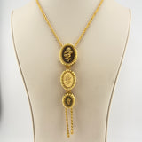 21k Gold 3 Level Rose Flower Necklace 38.24 grams | 205528