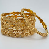 21k Gold Bangles sz MEDIUM set of 6 78.21 grams | 205564