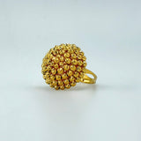 Six Row Faceted Bead Gold Ring 3.02 grams | 200439