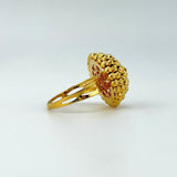 Six Row Faceted Bead Gold Ring 3.02 grams | 200439