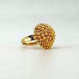 Six Row Faceted Bead Gold Ring 3.02 grams | 200439