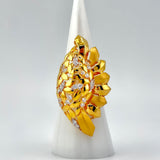 21K Gold Luxury Leaf Statement Ring – 8.38 Grams | 205671
