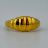 21K Gold Modern Ribbed Ring – 2.25 Grams | 205673
