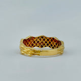 21K Gold Textured Floral Band Ring – 3.62 Grams | 205677