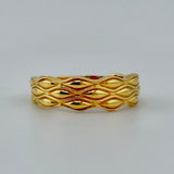 21K Gold Textured Floral Band Ring – 3.62 Grams | 205677